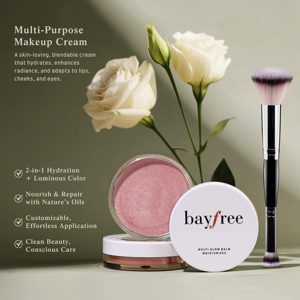 bayfree cream texture close-up showing smooth, hydrating finish