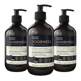 Baylis & Harding front packaging shows three 500ml bottles and premium benefit