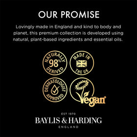 Baylis & Harding bottle in hand demonstrating 500ml size and convenient handling