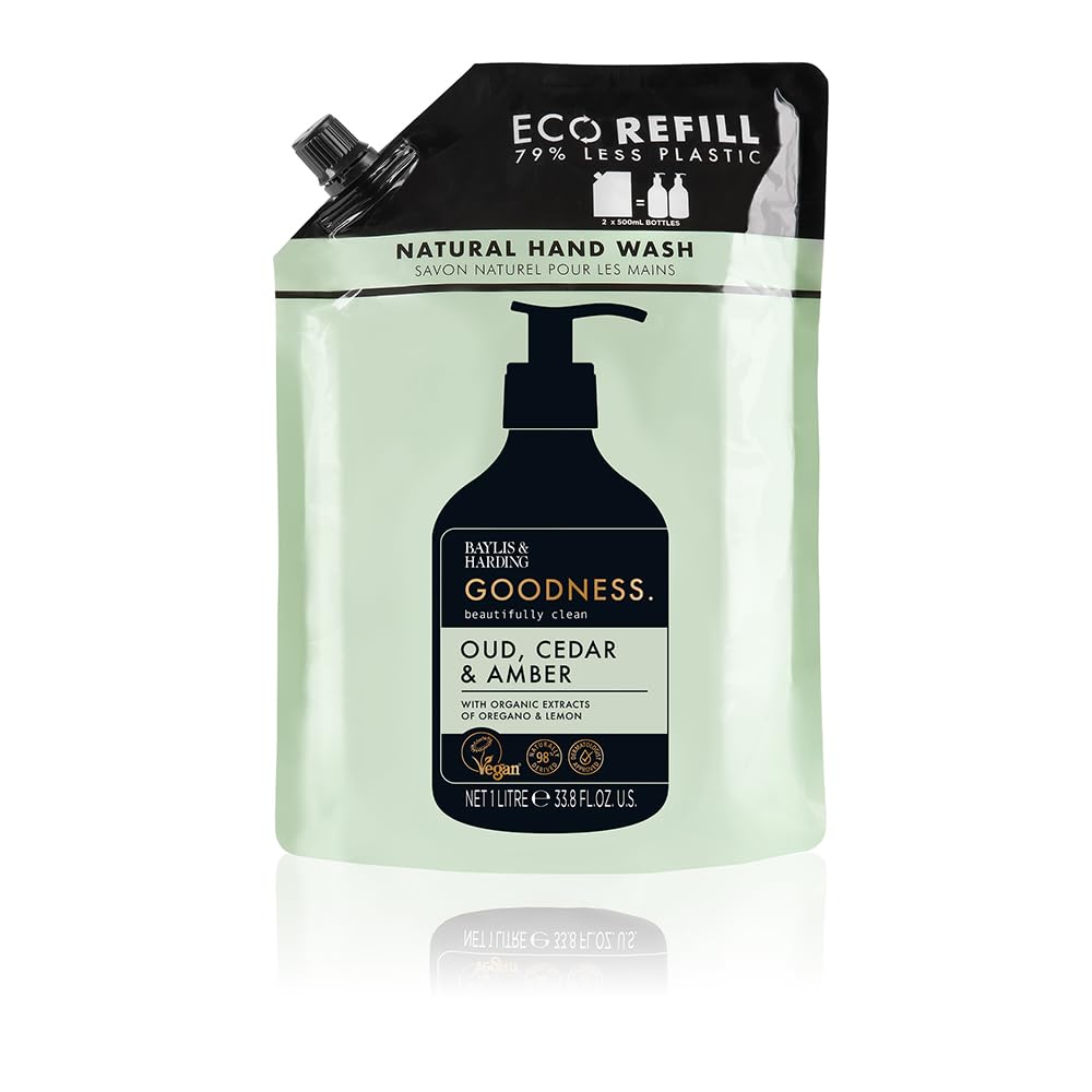 Baylis & Harding back label detail highlighting natural ingredients benefit