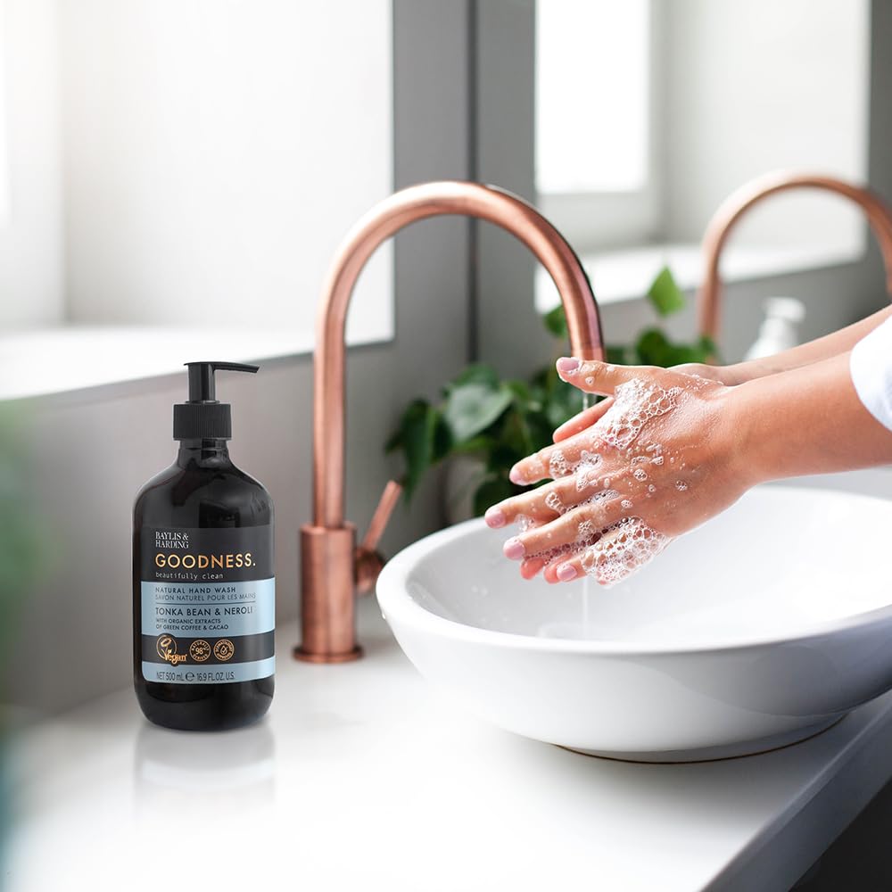 baylis & harding bottle on kitchen counter illustrating fresh scent and style