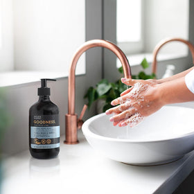 baylis & harding bottle on kitchen counter illustrating fresh scent and style
