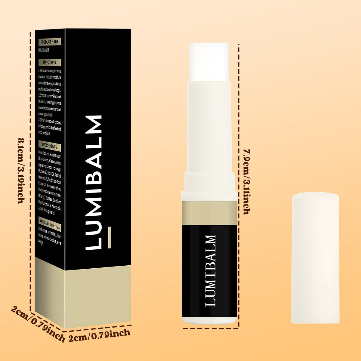 Baysea lumibalm inside travel pouch illustrating on-the-go eye care convenience