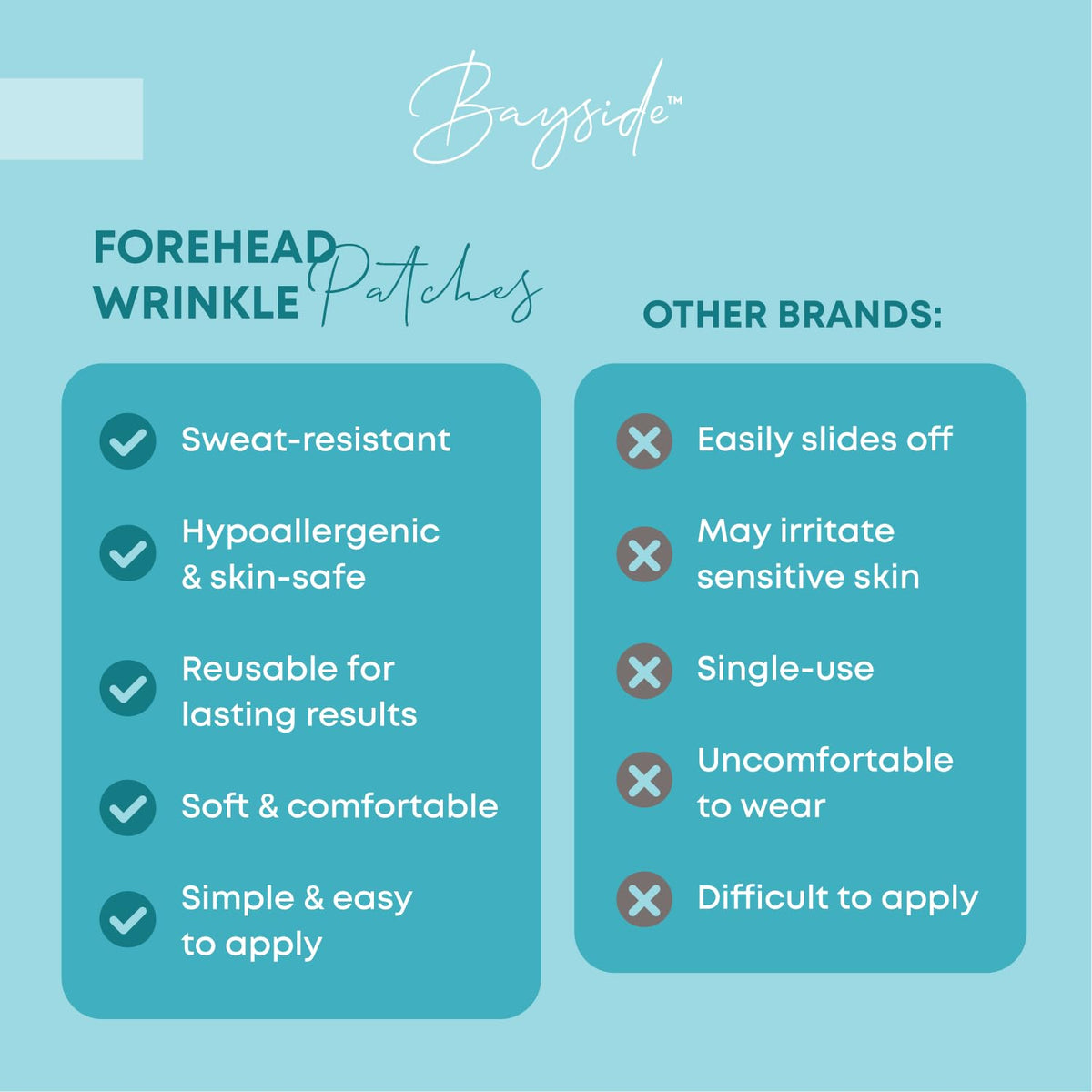bayside patches on bedside table suggesting nightly non-invasive skincare
