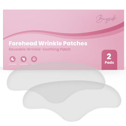 Bayside front packaging showing two reusable forehead patches and clear benefits