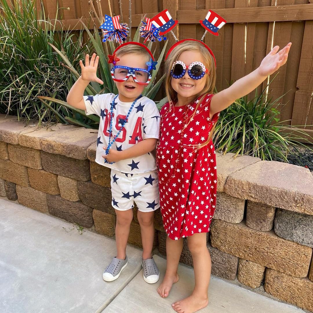 BBPOOL American flag headband detail, wearable patriotic decoration for parades