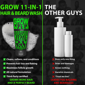 BBS BEST BEARD STUFF ingredient label highlighting biotin and keratin