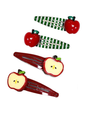 BBTDIN apple bow front view showing bright red apple for cute styling