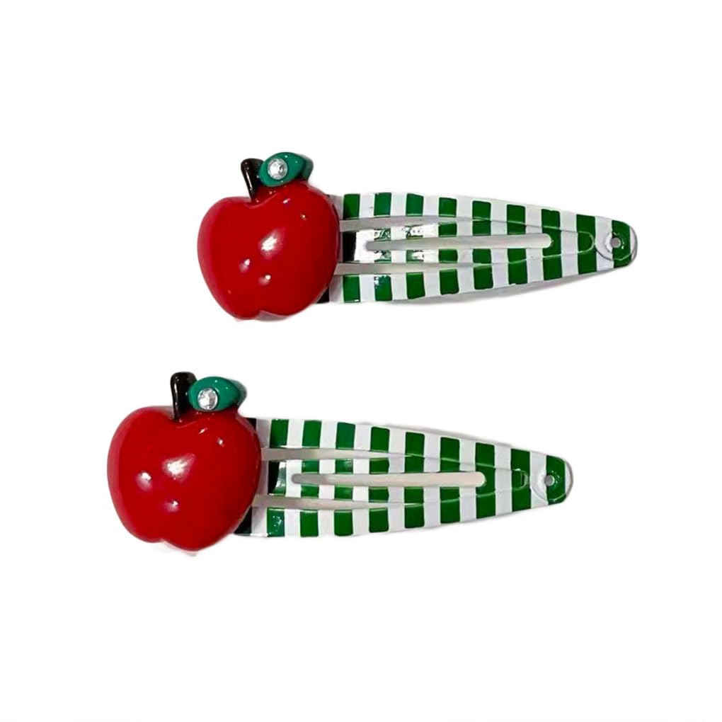 BBTDIN apple bows clipped in toddler hair for secure, playful hold