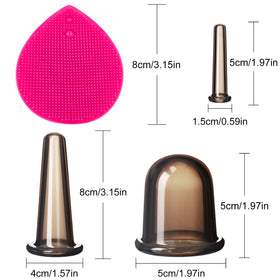 BBTO assorted cup sizes laid out to show variety and correct selection for face and body