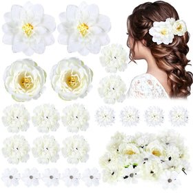 BBTO front packaging displaying 21 white rose hair clips, easy selection benefit