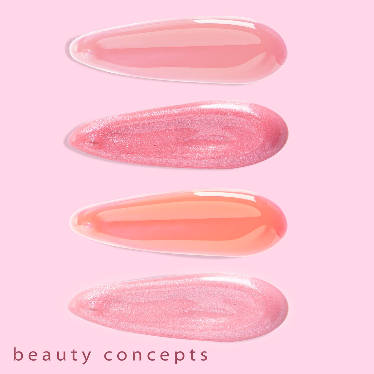 B.C BEAUTY CONCEPTS gloss tube in hand to show compact travel-friendly size and portability
