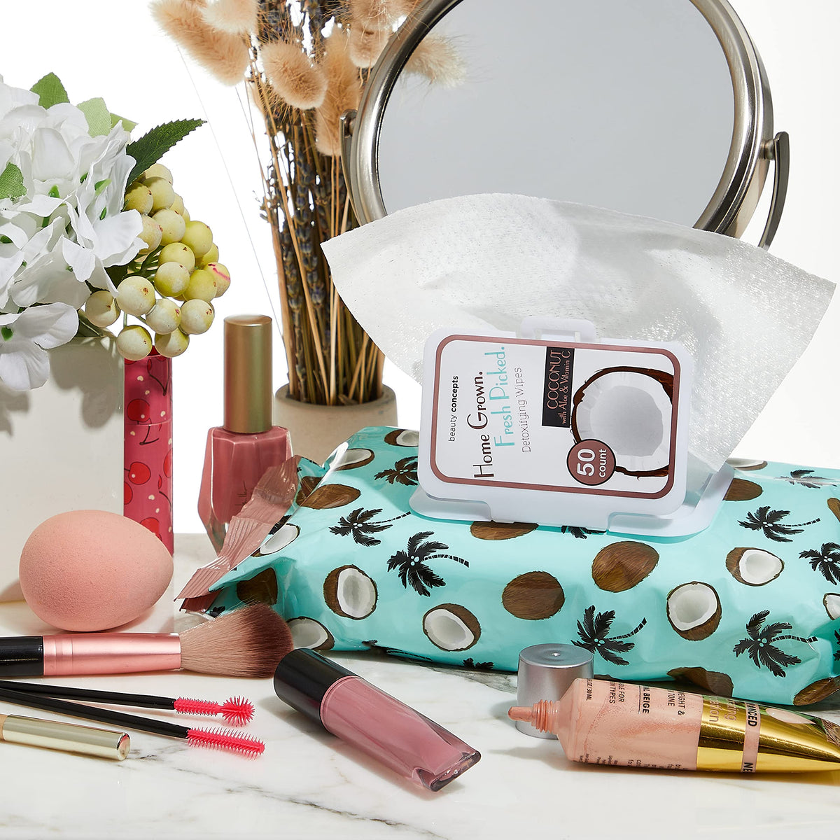 B.C. Beauty Concepts tub held in hand to show size and travel-friendly bulk pack convenience