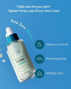 BE THE SKIN applying serum to cheek, illustrates calming exfoliation and smoother texture