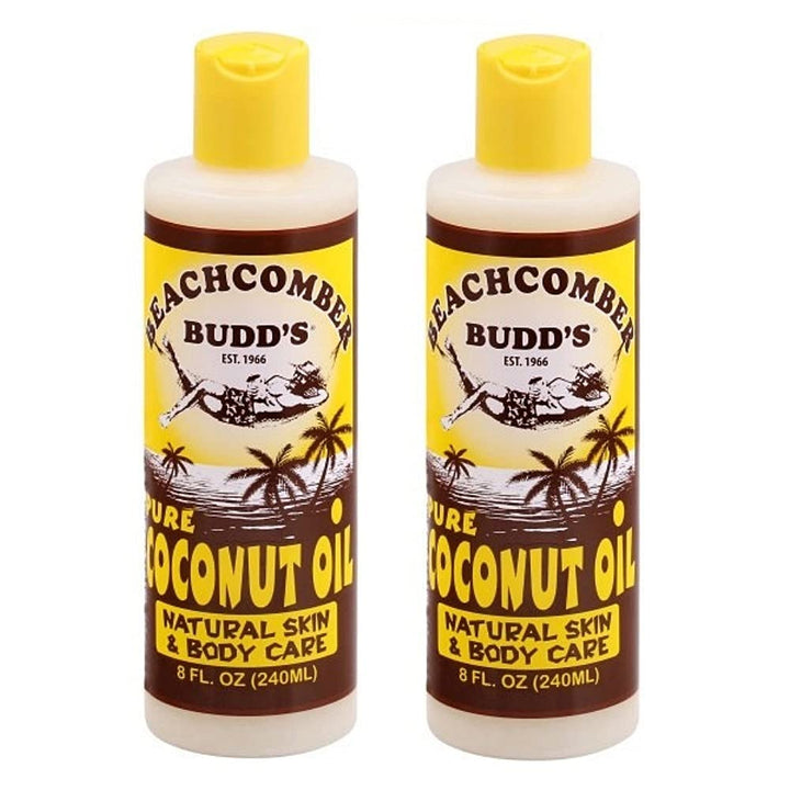 Beachcomber Budd's bottle front view showing label and coconut scent benefit