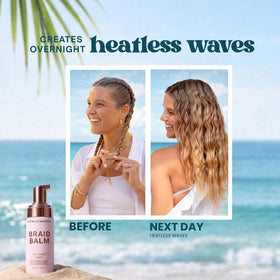 Beachwaver before-and-after hair showing frizz reduction and smoother braids benefit