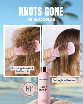 Beachwaver bottle label detail highlighting product name and HIx Vegan Bond Multiplier benefit