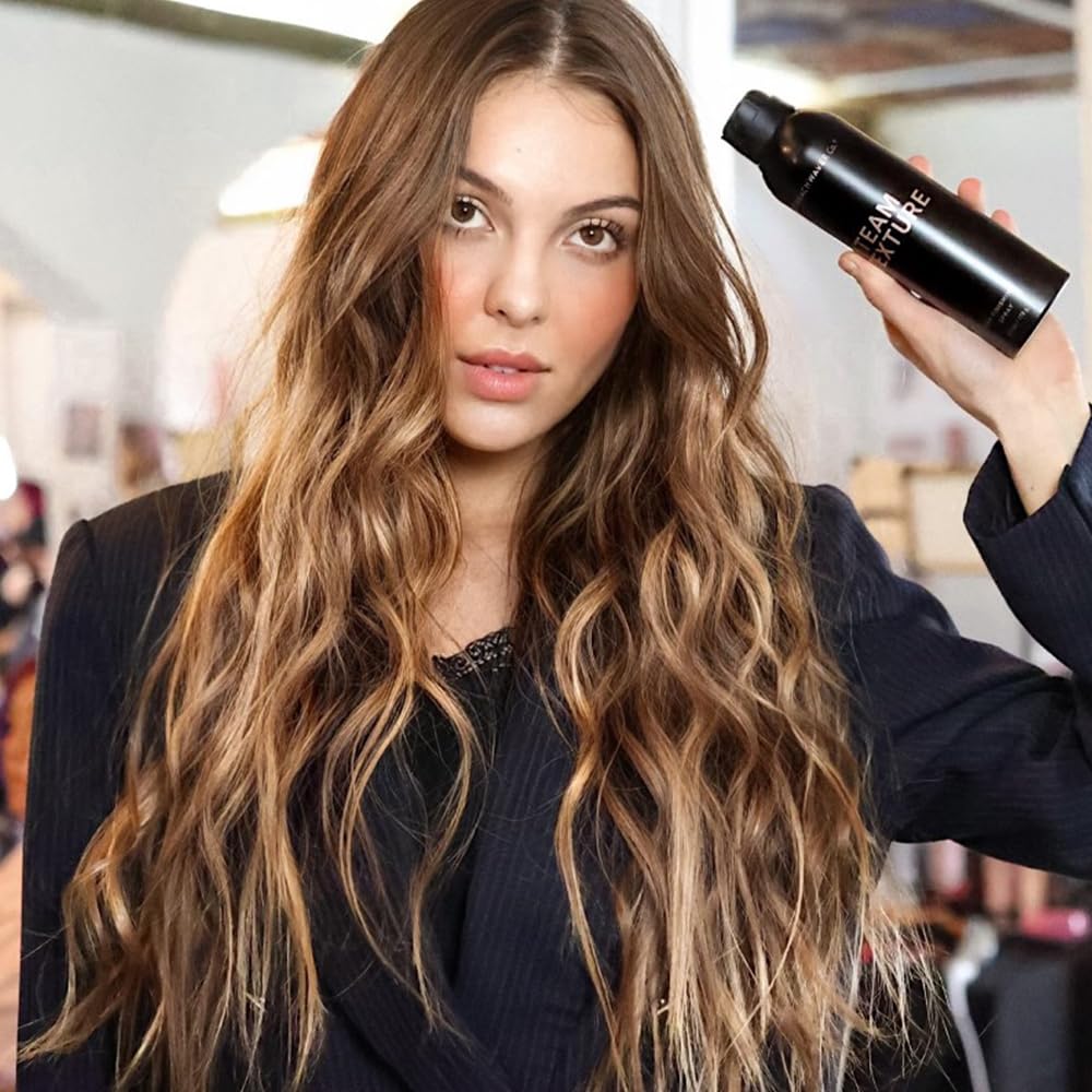 Beachwaver spray nozzle close-up demonstrating fine mist for controlled texture
