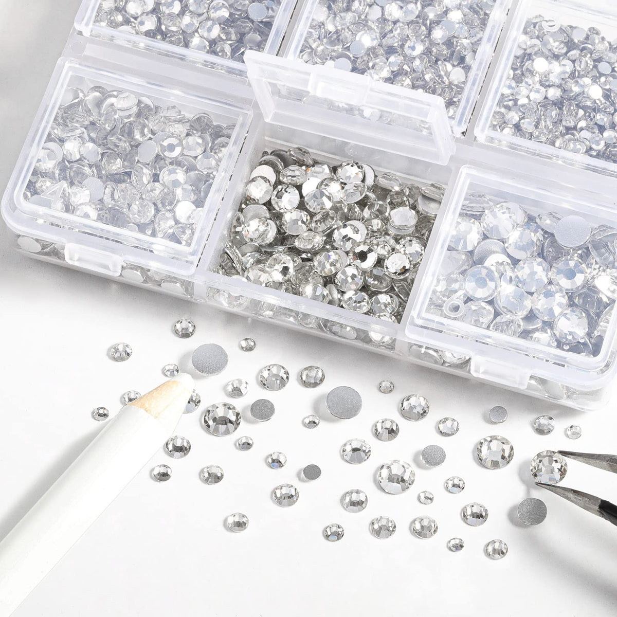 BEADSLAND tweezers and wax pencil picking rhinestone for accurate placement