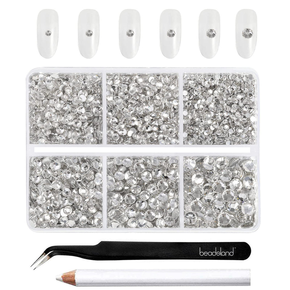 BEADSLAND organizer box with six size compartments and clear lid for tidy storage