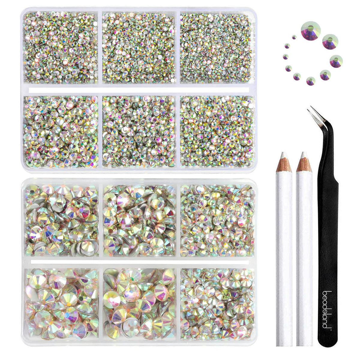 BEADSLAND front packaging showing organized compartments and included tools for quick access