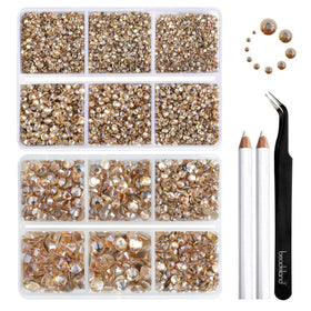 BEADSLAND front packaging showing gold rhinestones and count
