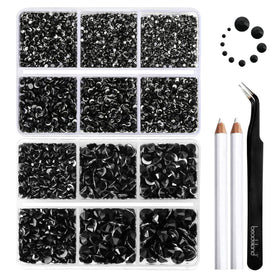 BEADSLAND front packaging showing organized compartments and 8300 jet black rhinestones