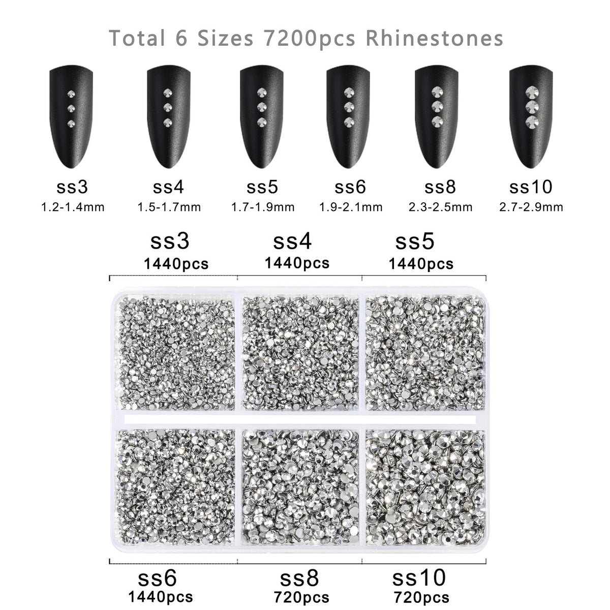 BEADSLAND rhinestones applied on nails in a styled setting demonstrating decorative impact