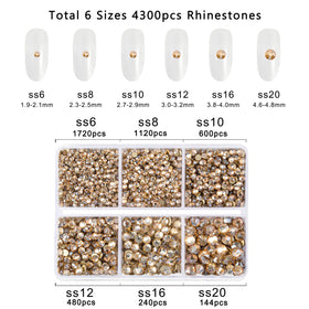 BEADSLAND arrangement displaying all six sizes SS6–SS20 for clear size selection