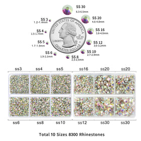 BEADSLAND labeled grid showing mixed sizes SS3–SS30 for fast selection and inventory