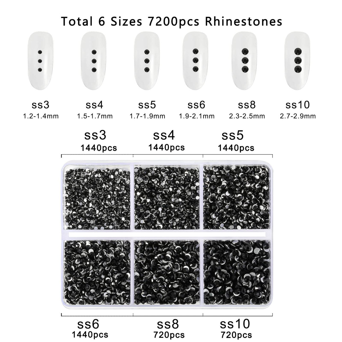 BEADSLAND array of six sizes laid out to show scale and selection benefit