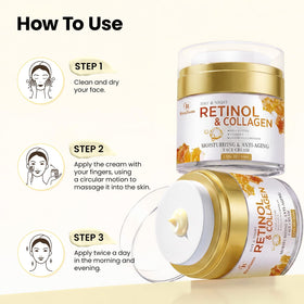 Bealions cream being applied to face and neck, demonstrates gentle night use
