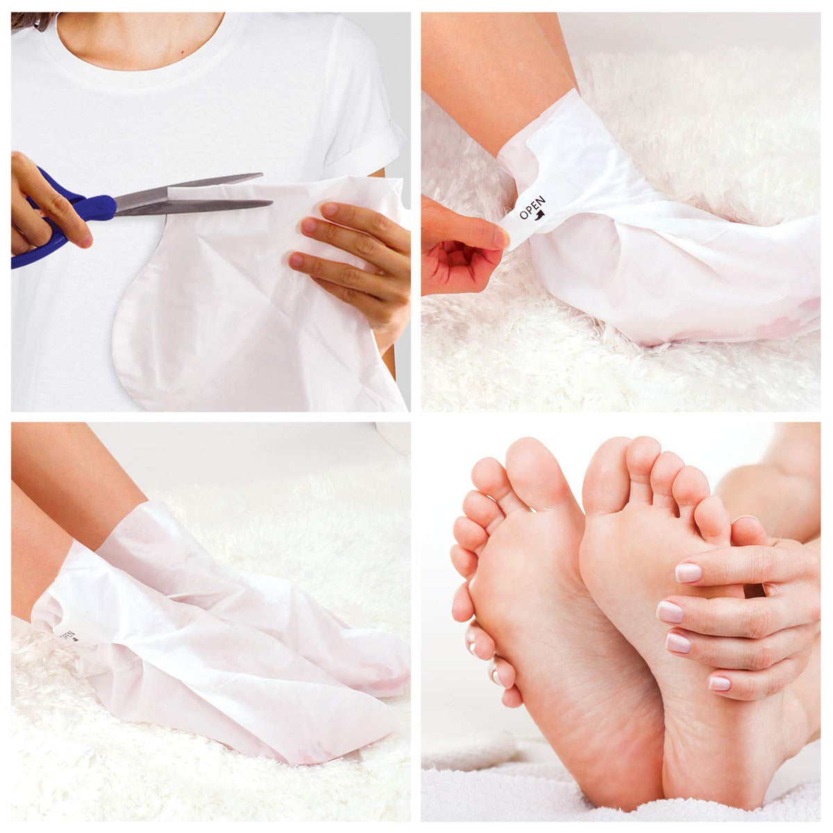 BEALUZ peeled skin results after treatment revealing softer foot skin