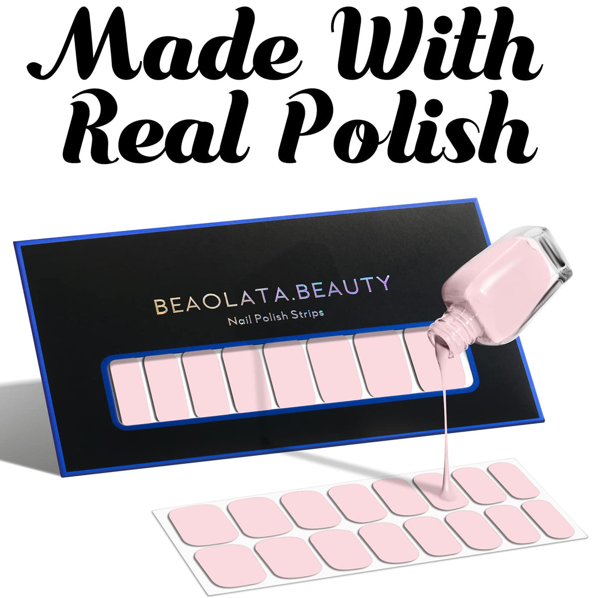 Beaolata strip being peeled off to show easy, damage-free removal