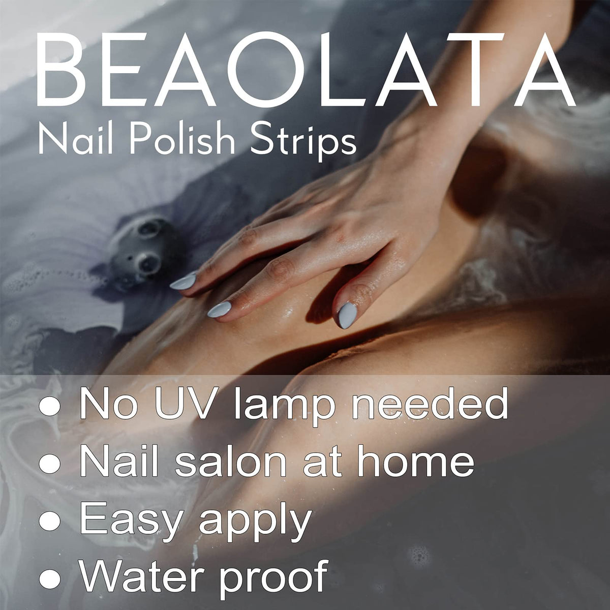 Beaolata nail strip with topcoat applied showing glossy, salon-quality finish