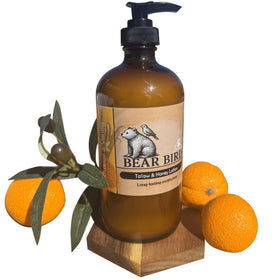Bear Bird ingredients display with tallow, honey and olive oil for natural nourishment