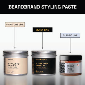 Beardbrand combed hair detail showing satin finish and non-greasy texture benefit