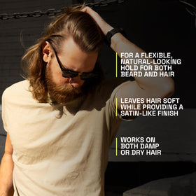 Beardbrand open jar close-up showing creamy texture for easy application benefit