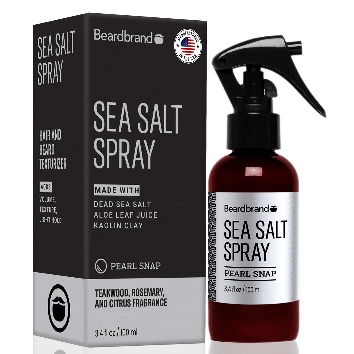 Beardbrand front bottle showing label and size for easy identification
