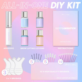 BEAU LASHES applicator brushes and tools neatly arranged for precise application
