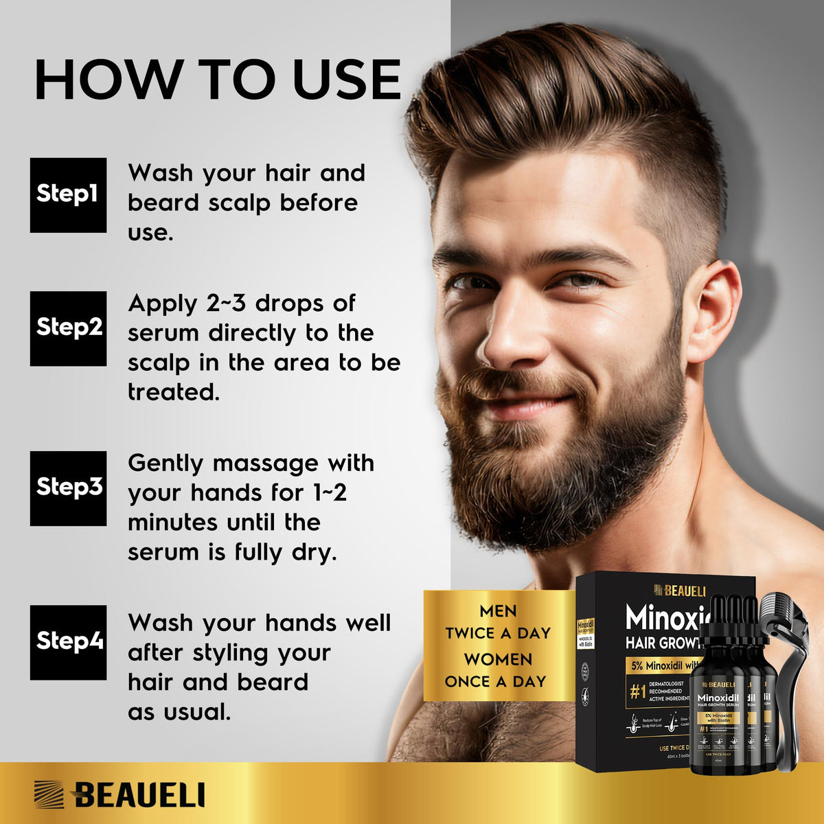 beaueli application demonstration on facial area for targeted use