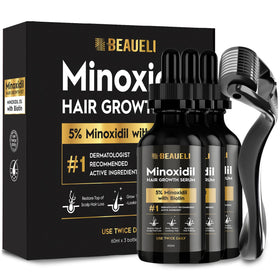beaueli front packaging showing three bottles and benefits