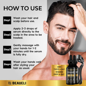 beaueli man applying serum to beard to support fuller-looking growth