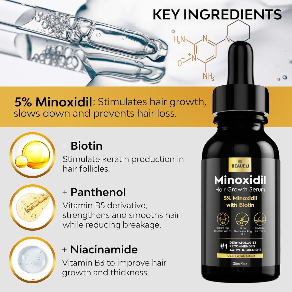 beaueli product label showing ingredients and usage guidance