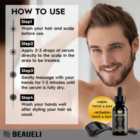 beaueli applied to scalp demonstrating targeted treatment benefit