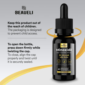 beaueli single bottle front label clear branding and dosage info