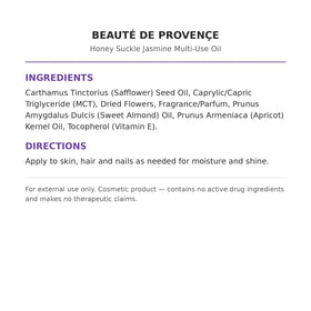 BEAUTE DE PROVENCE applying oil to face and hands for hydrated skin