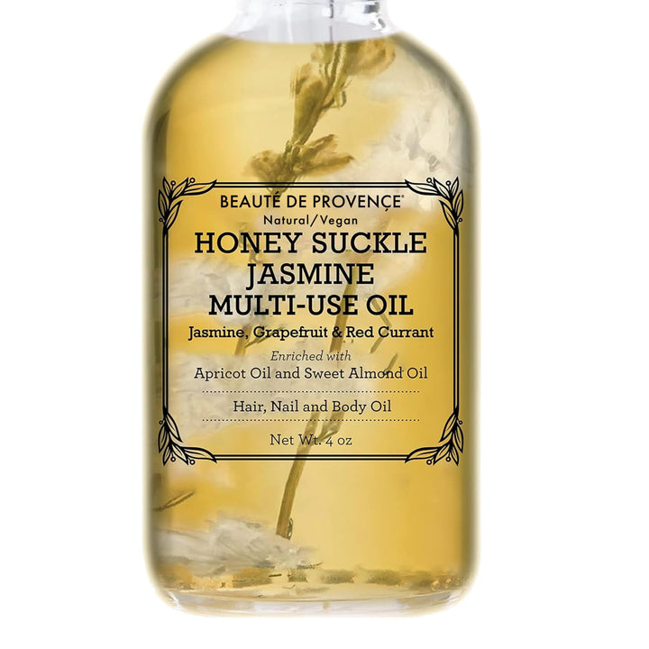 BEAUTE DE PROVENCE front bottle view showing honeysuckle oil and size