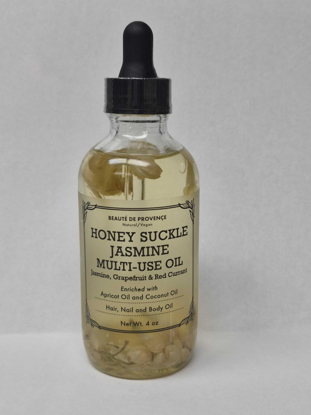 BEAUTE DE PROVENCE label close-up highlighting ingredients and clean formula