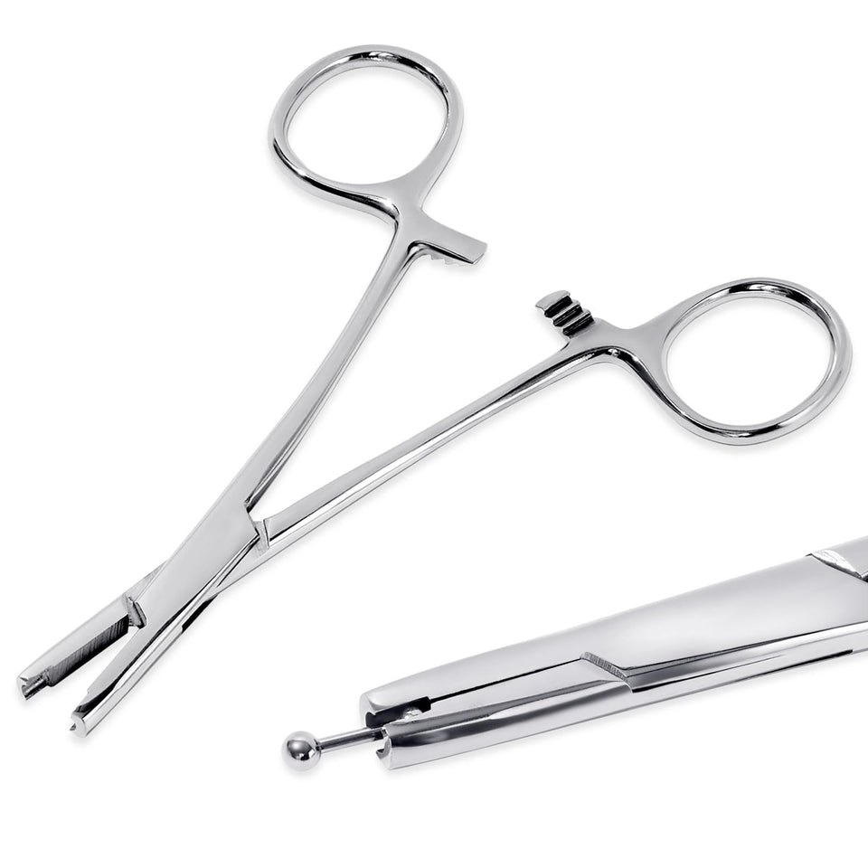 Beautidots front view of stainless steel grabber showing sleek profile and precise tip for safer handling